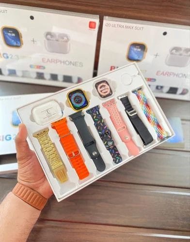 i20 Ultra Max 10-in-1 Smart Watch Bundle
